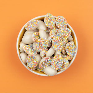 Free From Family Co Mini Easter Eggs White Choc & Sprinkles 100g - Free From Family Co