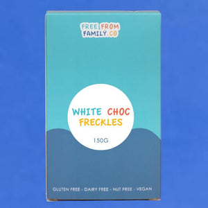 Whyte Choc Freckles 150g - Free From Family Co