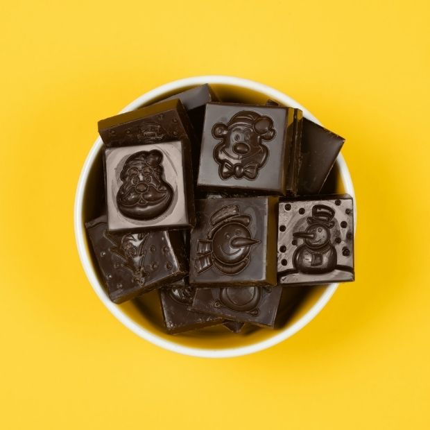 Christmas Squares Dark Choc 100g - Free From Family Co