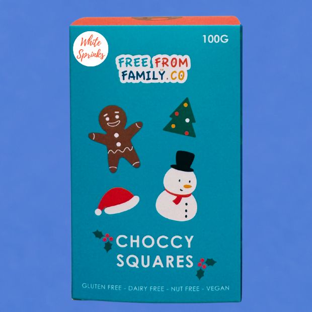 Christmas Squares White Choc Sprinkles 100g