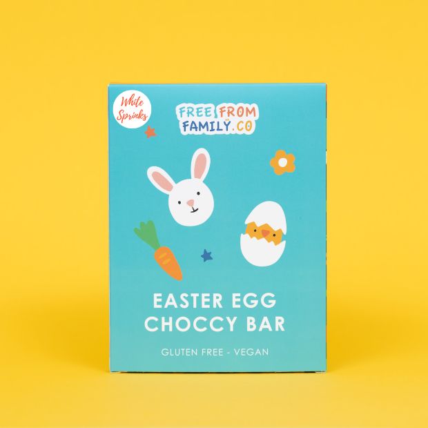 Free From Family Co Easter Egg Bar White Choc &amp; Sprinkles 100g - Free From Family Co