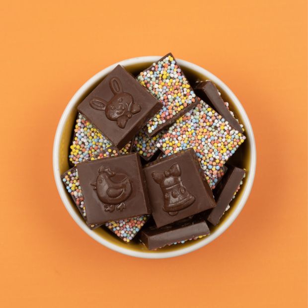 Free From Family Co Easter Squares Mylk Choc &amp; Sprinkles 100g - Free From Family Co