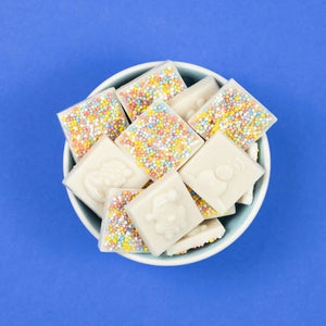 Christmas Squares White Choc Sprinkles 100g